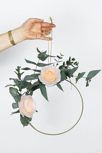 Artificial Rose Flower Artificial Flowers Flower with Long Stem Silk Roses Bouquet for Wedding Bridal Shower Party Home Decoration (Champagne, 30 Pcs)