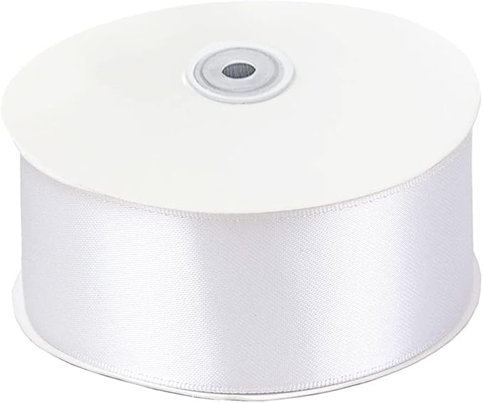 LIUYAXI White Double Faced Satin Ribbon, 2" X Continuous 50 Yards, Ribbons Perfect for Gift Wrapping Wedding DIY Craft Bow Making & Other Projects
