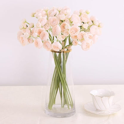 Ranunculus Artificial Flower, 24Pcs Faux Silk Mini Ranunculus Flowers Bulk Fake Wedding Filler Flowers for DIY Bouquet Centerpieces Arrangements Bridal Shower Decorations