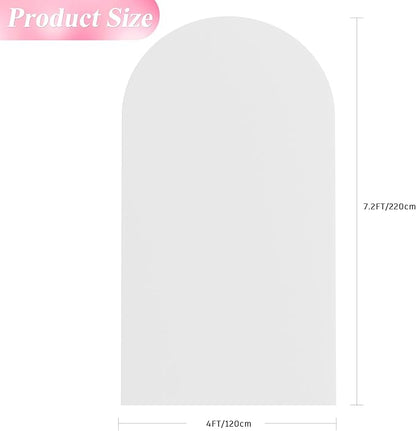 Wokceer 7.2FT Wedding Arch Backdrop Cover Spandex Fitted White Wedding Arch Covers Round Top Chiara Arches Backdrop Cover for Birthday Party Ceremony Banquet Decoration