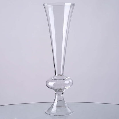Efavormart Pack of 4-15" Reversible Crystal Ball Trumpet Glass Vase