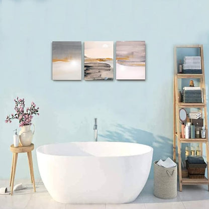MHARTK66 Wall Decor For Living Room Canvas Wall Art For Bedroom Fashion Wall Decorations For Office Mountain Abstract Ink Paintings Framed Ready To Hang Pictures Artwork Home Decoration 3 Pieces