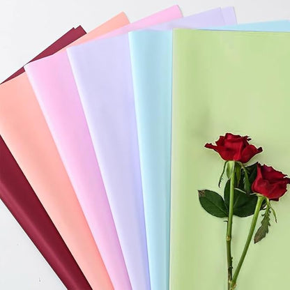 LeZakaa 20 Sheets Flower Wrapping Paper - Waterproof Reversible Floral Bouquet Paper - Military Green Design for Father's Day, Graduation, Party, Holiday