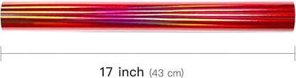 LeZakaa Red Wrapping Paper Roll - Holographic Iridescent Wrapping Paper for Birthday, Chritsmas, Holiday - 17 inches x 32.8 Feet (47.23 sq.ft.)