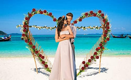 IPOPU Red Roses Artificial Flowers, 25pcs Foam Glitter Roses Fake Roses with Stem for DIY Wedding Bridal Bouquet Home Party Decoration(Red)