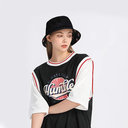XYIYI Cute Bucket Hat Beach Fisherman Hats for Women, Reversible Double-Side-Wear