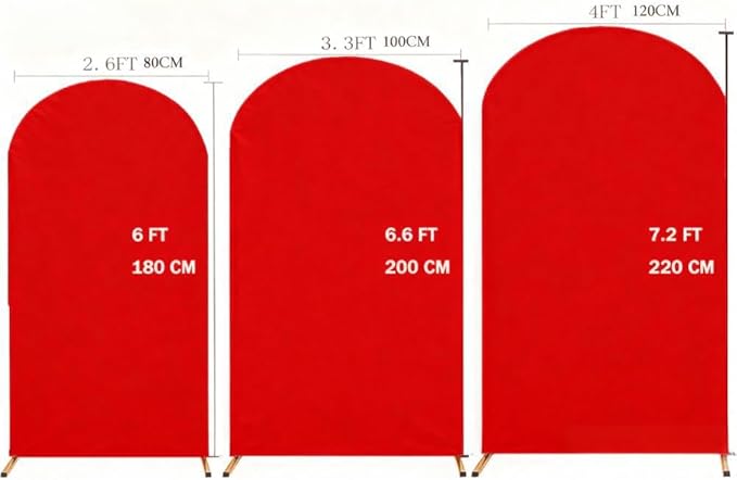 6FT Red Arch Cover, 6FT Red Arch Backdrop Cover for Wedding Party Birthday Decor, Christmas Arch Cover Backdrop Covers for Festival Decoration