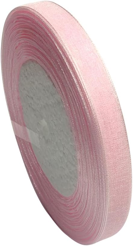 Chenkou Craft Solid Organza Ribbon 1 Roll 50Yards Pink Craft Bow Party Decoration Packing Ribbons (Pink, 3/8"(10mm))