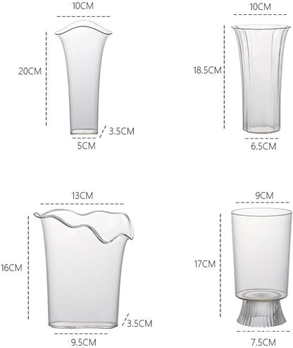 Clear Acrylic Hourglass Vase,Modern Transparent Decorative Centerpiece for Flowers,Non-Breakable Lightweight Plastic Bouquet Vase for Dining Table,Office,Bedroom,and Living Room Home Decor