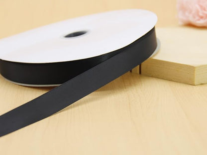 Black Double Faced Satin Ribbon 7/8 Inch - 100 Yards Continuous Soft Gift Wrapping Package Ribbon for Invitations, Flower Bouquets, Weddings, Bows, Hair Decoration, Valentine's Day, and Mother's Day
