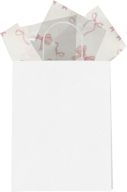 Pro Supply Global Pink Bows Printed Tissue Paper for Valentine's Day Gift Bags or Boxes and Wrapping - Bulk Decorative Art Tissue Paper for Packaging and Gifting | 24 Sheets 20" x 30"