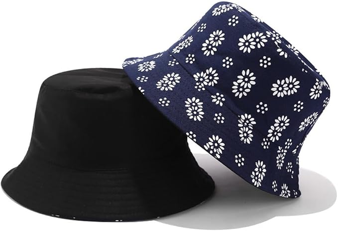 Quanhaigou Bucket Hat for Men Women,Packable Reversible Printed Sun Hats,Fisherman Outdoor Summer Travel Hiking Beach Caps
