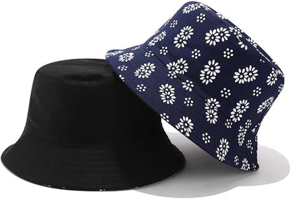 Quanhaigou Bucket Hat for Men Women,Packable Reversible Printed Sun Hats,Fisherman Outdoor Summer Travel Hiking Beach Caps