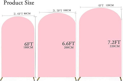Pink 6FT Spandex Arch Backdrop Cover, Included Components for Wedding, Party Celebration Decoration