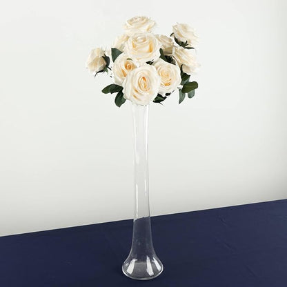 Efavormart 6 Pack Clear Heavy Duty Eiffel Tower Glass Vases with Round Base, Tall Skinny Flower Bud Vase Centerpieces - 20"
