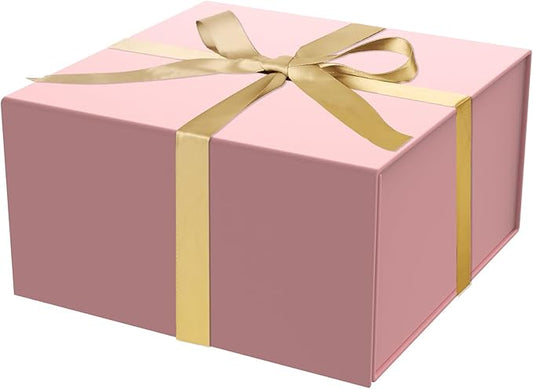 Gift Box 8x8x4 Inch with Magnetic Closure Lid Pink Gift Boxes For Presents,Bridesmaid Gifts Box,Birthday Gift box,Luxury for Gift Packaging, Magnetic Gift Box for Wrapping Gifts(Pink)