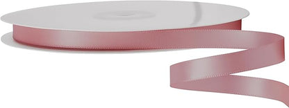 LIUYAXI Rose Gold Satin Ribbon, Double Faced 1/2" X Continuous 25 Yards Ribbons Perfect for Gift Wrapping Bows Bouquet Wedding Craft and More