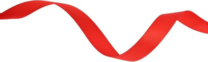 Solid Grosgrain Ribbon 25 Yard Each Roll 100% Polyester Woven Edge (5/8", Red)
