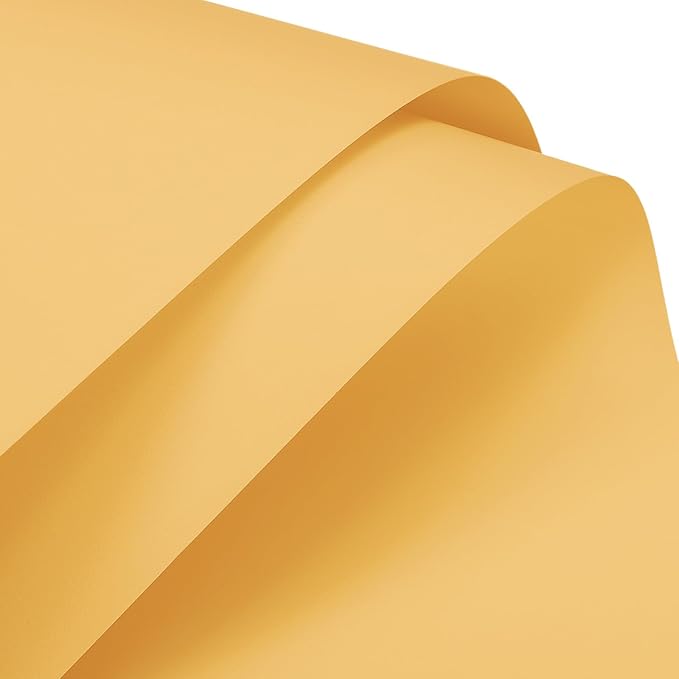 MECCANIXITY Pearlescent Film Flower Wrapping Paper 22.8x22.8 Inch Waterproof for DIY Crafts, Gift/Gift Box Packaging Bright Yellow Pack of 10