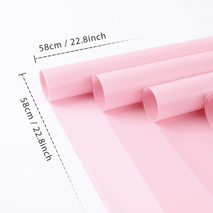 NESCCI 20 Sheet Pink Floral Bouquet Wrapping Paper - Waterproof, 22.8x22.8 inches, Perfect for Birthdays, Weddings, Anniversaries & More