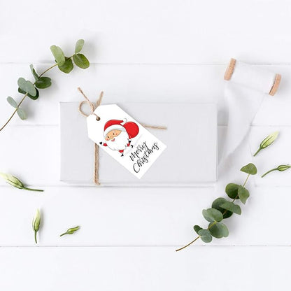 Andaz Press Christmas Holiday Season Classic Gift Tags, Merry Christmas to from Classic Favor Tags, Santa Claus with Christmas Sack Design, for Holiday Events, Parties, and Favors, 60-Pack