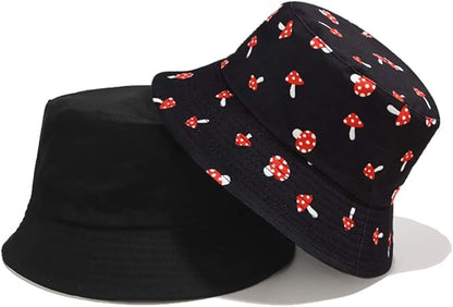 XYIYI Cute Bucket Hat Beach Fisherman Hats for Women, Reversible Double-Side-Wear