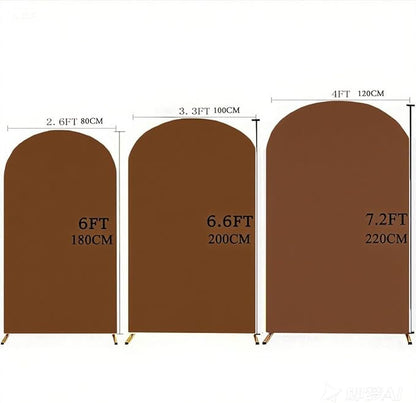 6.6 FT Brown Arch Backdrop Cover, Chocolate Chiara Backdrop Cover, Wedding Arch Cover, Arch Backdrops Stand Cover for Birthday Wedding Photography