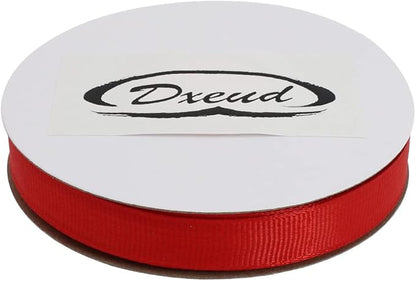 Solid Grosgrain Ribbon 25 Yard Each Roll 100% Polyester Woven Edge (1/2", Red)