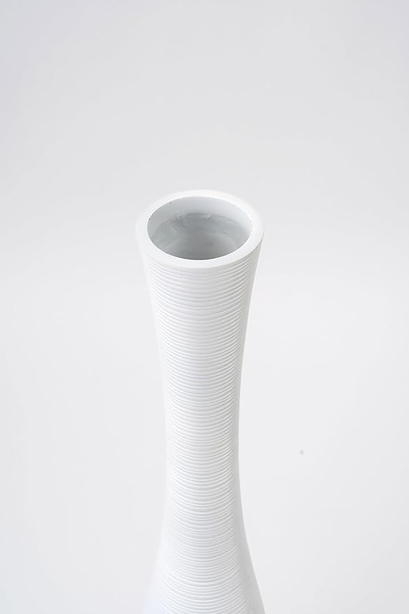 Leewadee Decorative Tall Floor Vase for Living Room Decor, 41 inches, White, Resin