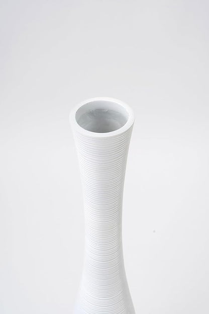 Leewadee Decorative Tall Floor Vase for Living Room Decor, 41 inches, White, Resin