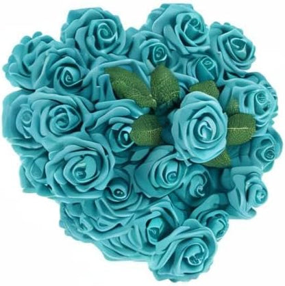 [25PCS] Navy Roses Artificial Flowers with Long Stem Real Touch Fake Foam Roses for Decoration DIY Wedding Bouquets Centerpieces Bridal Shower Mothers Day Party Flower Arrangements Home Decor