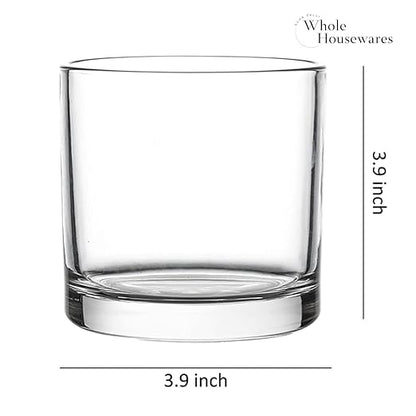 WHOLE HOUSEWARES | 4"X4" Glass Cylinder Vase | Candle Holder | Decorative Centerpiece Arrangement for Wedding Party Event Home Office Decor | Set of 6