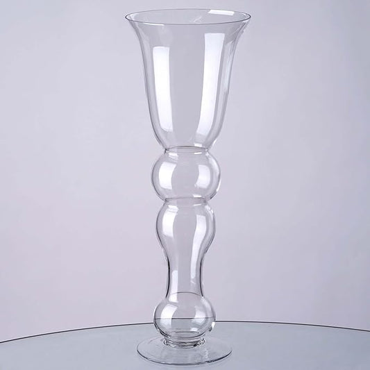 Efavormart 4 Pack | 20'' Pilsner Curved Trumpet Glass Vase