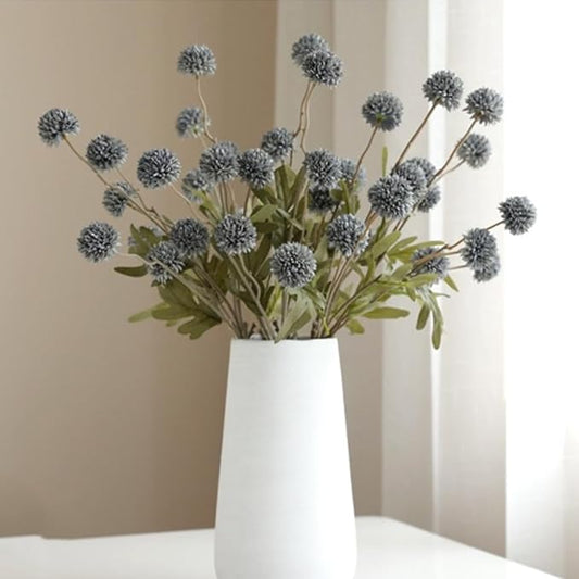 Artificial Flowers for Vases 20.5 Inch 10 Stems，Silk Dried Fake Mums Bouquet Indoor Faux Floral Arrangements for Decoration (Blue)