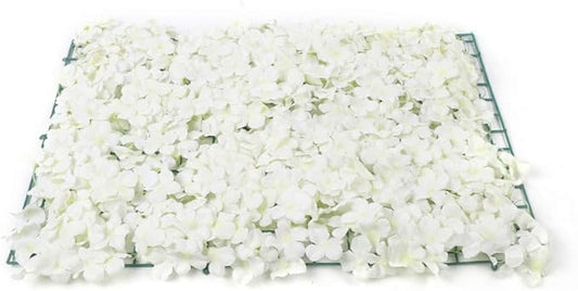 20Pcs 16"x 24" Artificial Flower Wall Panels,Flower Wall Mat Silk Flower Panels for Outdoor Garden Backyard Fence Fence Privacy Screen and Indoor Wall Decor (20Pcs White)