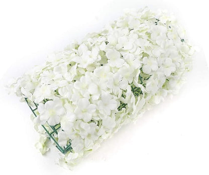 10Pcs 16"x 24" Artificial Flower Wall Panels,Flower Wall Mat Silk Flower Panels for Outdoor Garden Backyard Fence Fence Privacy Screen and Indoor Wall Decor (10Pcs White)