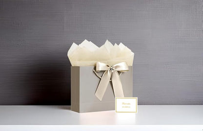 JMANNI Gift Bag, 1PCS Gift Bags Large with Ribbon and 1 Greeting Cards 2 Tissue Paper, Portable Paper Gift Bag with Handles, Birthday Gift Bags,Present Bags for Wedding Party Mothers Day