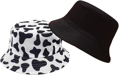 Malaxlx Unisex Bucket Hat Beach Sun Hat Aesthetic Fishing Hat for Men Women Teens, Reversible Double-Side-Wear