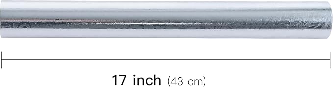 LeZakaa 3D Embossed Floral Foil Gift Wrapping Paper, Vintage Flower Metallic Foil for Birthday Christmas Party Holiday Gift Wrap, for DIY Crafts Scrapbook, Mini Roll 17 inch x 32.8 Ft(Silver)