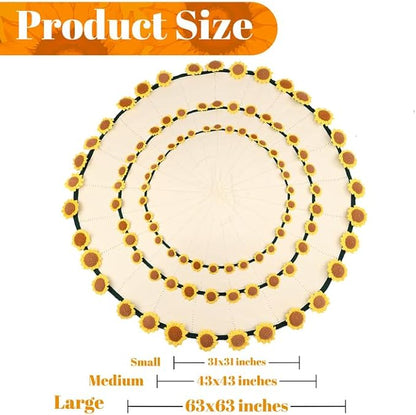 Sunflower Gifts for Women-Teacher Appreciation Gifts-Sunshine Teacher Friend Mom Sister Grandma Birthday Retirement Gifts,Thank you,Get well, Sunflower Crochet Flower Bouquet Blanket 31 Inches