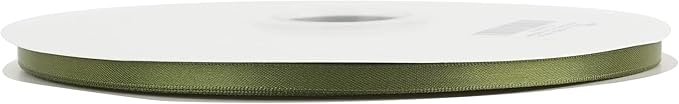 MEEDEE Moss Green 1/4 Inc Ribbon Spring Moss Satin Double Face Satin Ribbons Green Wedding Ribbons for Gift Wrapping Hair Ribbon for Card Making Green Favor Decor Crafts, 100 Yards