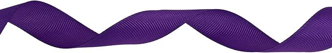 Solid Grosgrain Ribbon 25 Yard Each Roll 100% Polyester Woven Edge (1", Purple)