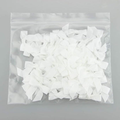 7Rainbows 50pcs Boutique 1.5" White Satin Ribbon Mini Bows for Craft Sewing Scrapbooking Wedding and Gift Wrapping