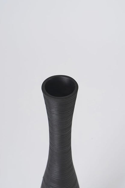 Leewadee Decorative Tall Floor Vase for Living Room Decor, 26 inches, Black, Resin