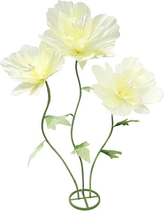 Giant Artificial Paper Flowers Decorations, Large Faux Floral Decor Huge 3D Flower for Wedding Home Office Christmas Birthday Party Banquet Background Shop Window Display Photographic Props, Yellow