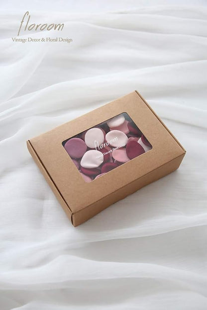 Floroom 500pcs Rose Petals Burgundy Maroon Faux Silk Flower Petals for Wedding Flower Girl Basket Aisle Scatter Dinner Table Centerpieces Party Confetti Bridal Shower Romantic Night Decoration