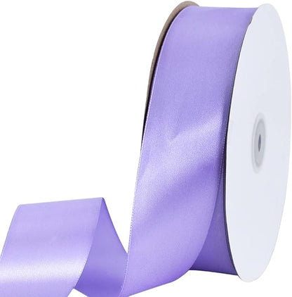 TONIFUL 1-1/2 Inch (40mm) x 100 Yard Lavender Light Purple Wide Satin Ribbon Solid Fabric Ribbon for Gift Wrapping Chair Sash Valentine's Day Wedding Birthday Party Decoration Craft Sewing Halloween
