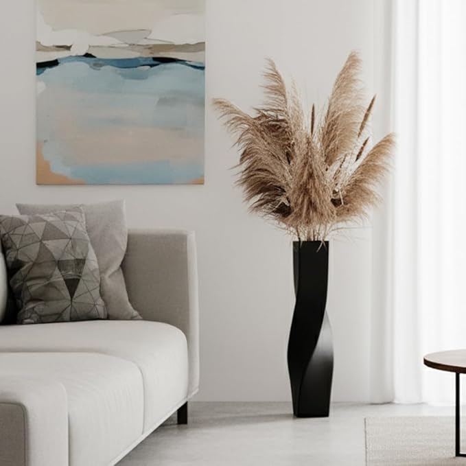 Tall Vase On Floor, 27.56" Twisted Geometric Flower Vase for Home, Living Room, Flower Centerpieces, Shelf, Table, Decor, Creative Unique Decorative Vases