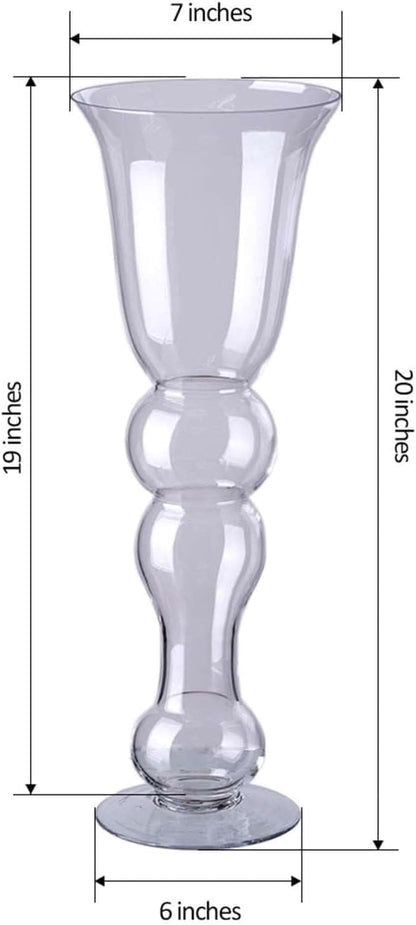 Efavormart 4 Pack | 20'' Pilsner Curved Trumpet Glass Vase
