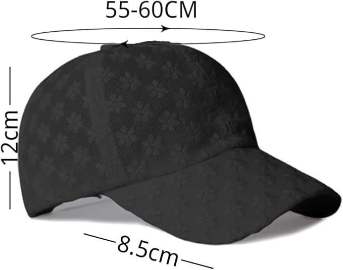 Women's Lace Flower Baseball Cap, Adjustable Hollow Design Summer Sun Hat, Breathable for Casual Outfits Daily Sun Protection